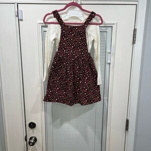 Cupcakes & Cashmere Pink Leopard Pinafore with White Top